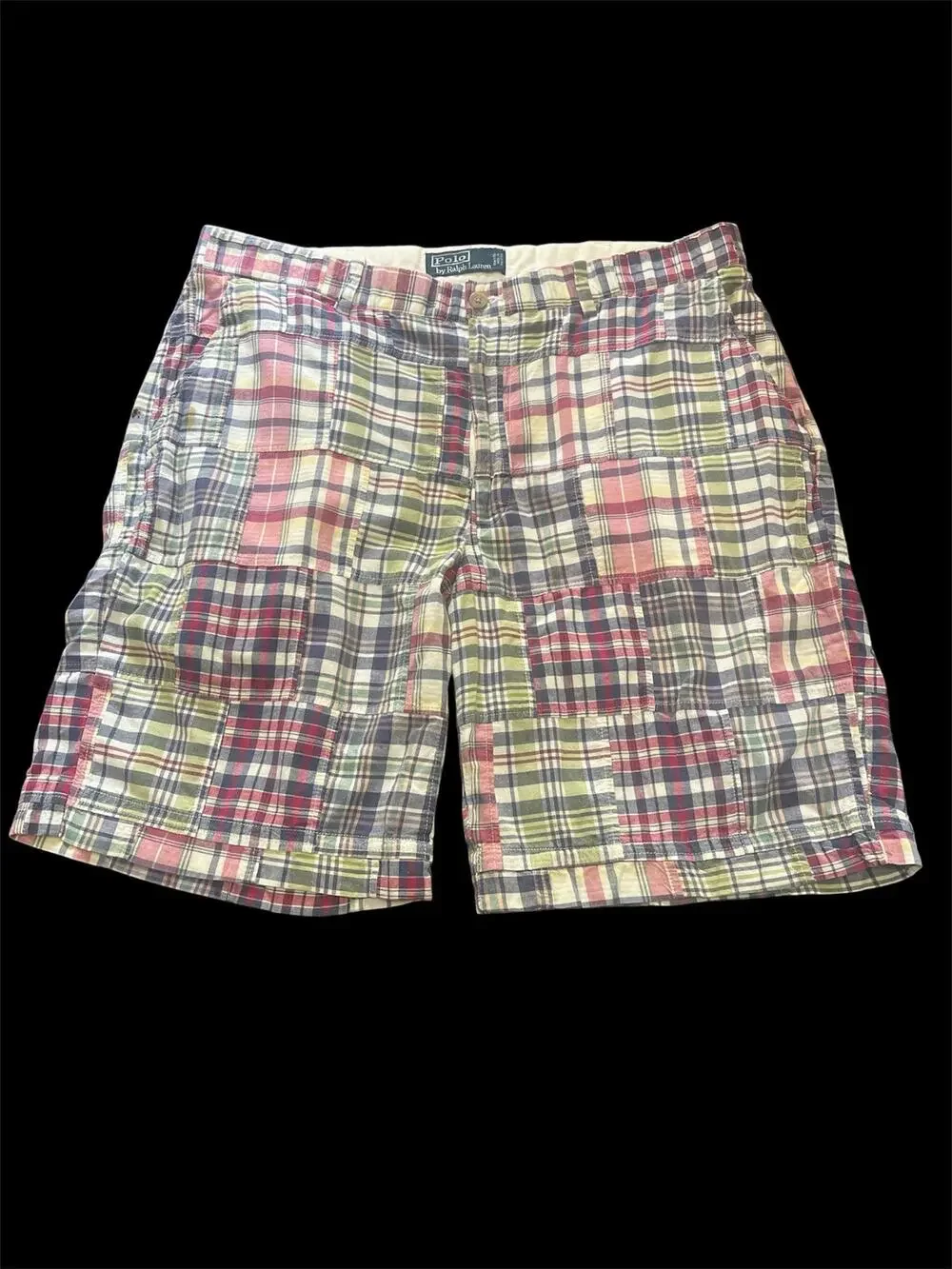 Polo by Ralph Lauren Shorts-Men Sz 35-Madras Plaid-1037